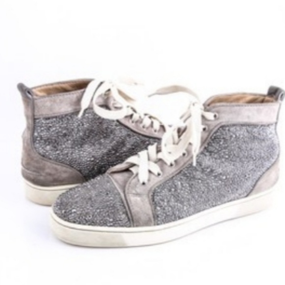 Christian Louboutin Strass Flat Grey Swarovski Cry - Picture 2 of 4